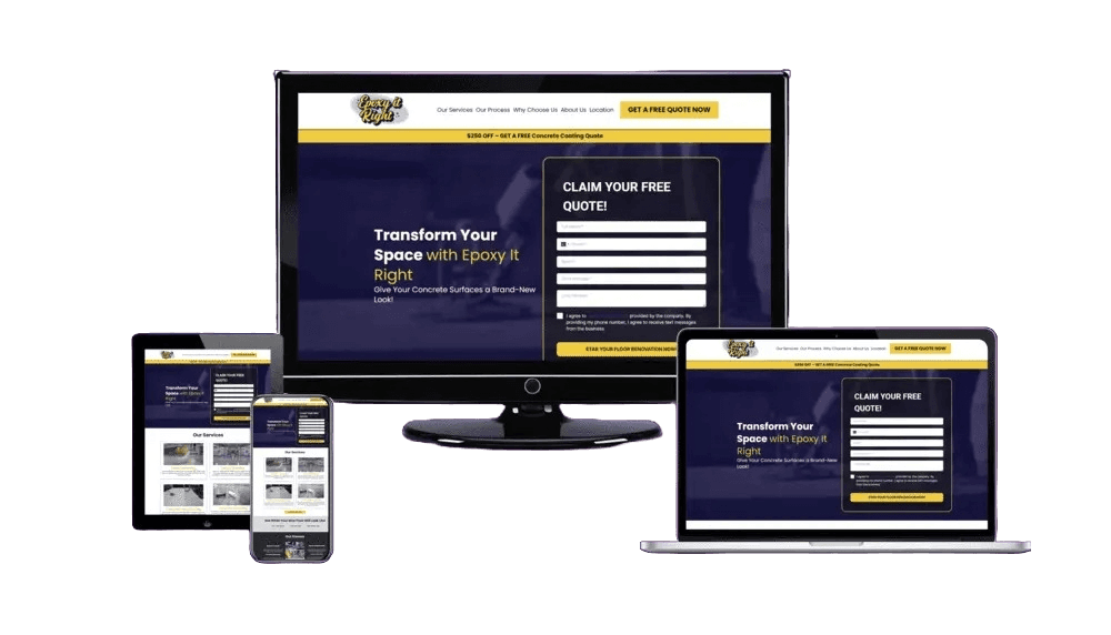 Custom contractor website design example 1 built by SavaraSys