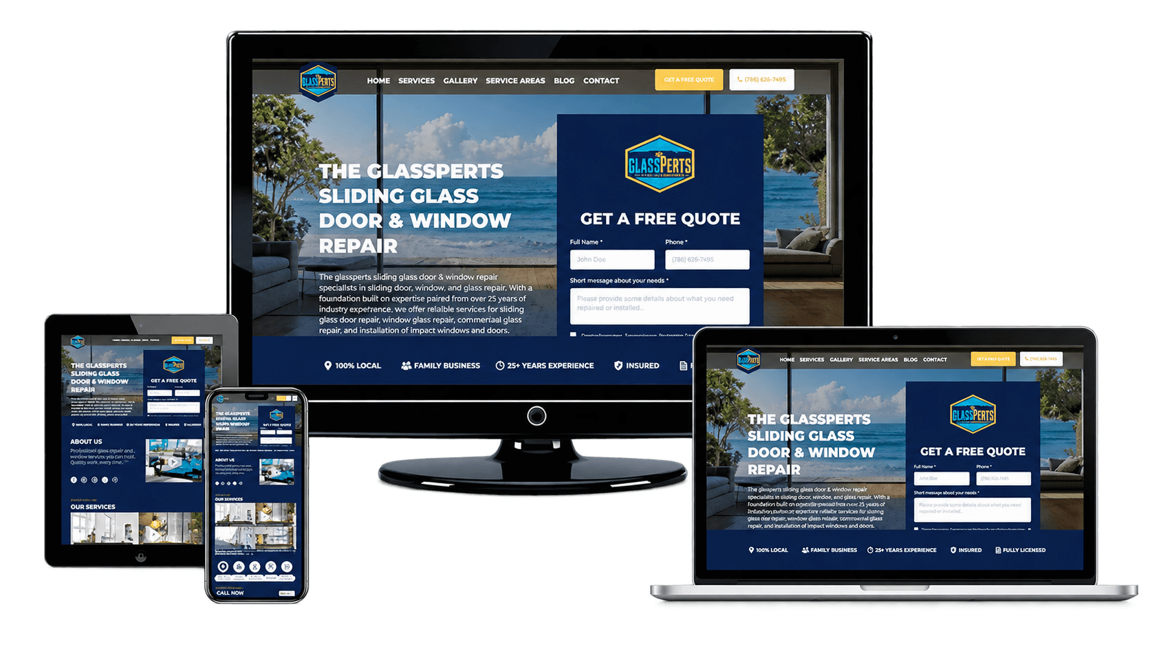 Example contractor website built by SavaraSys, optimized for mobile and local search
