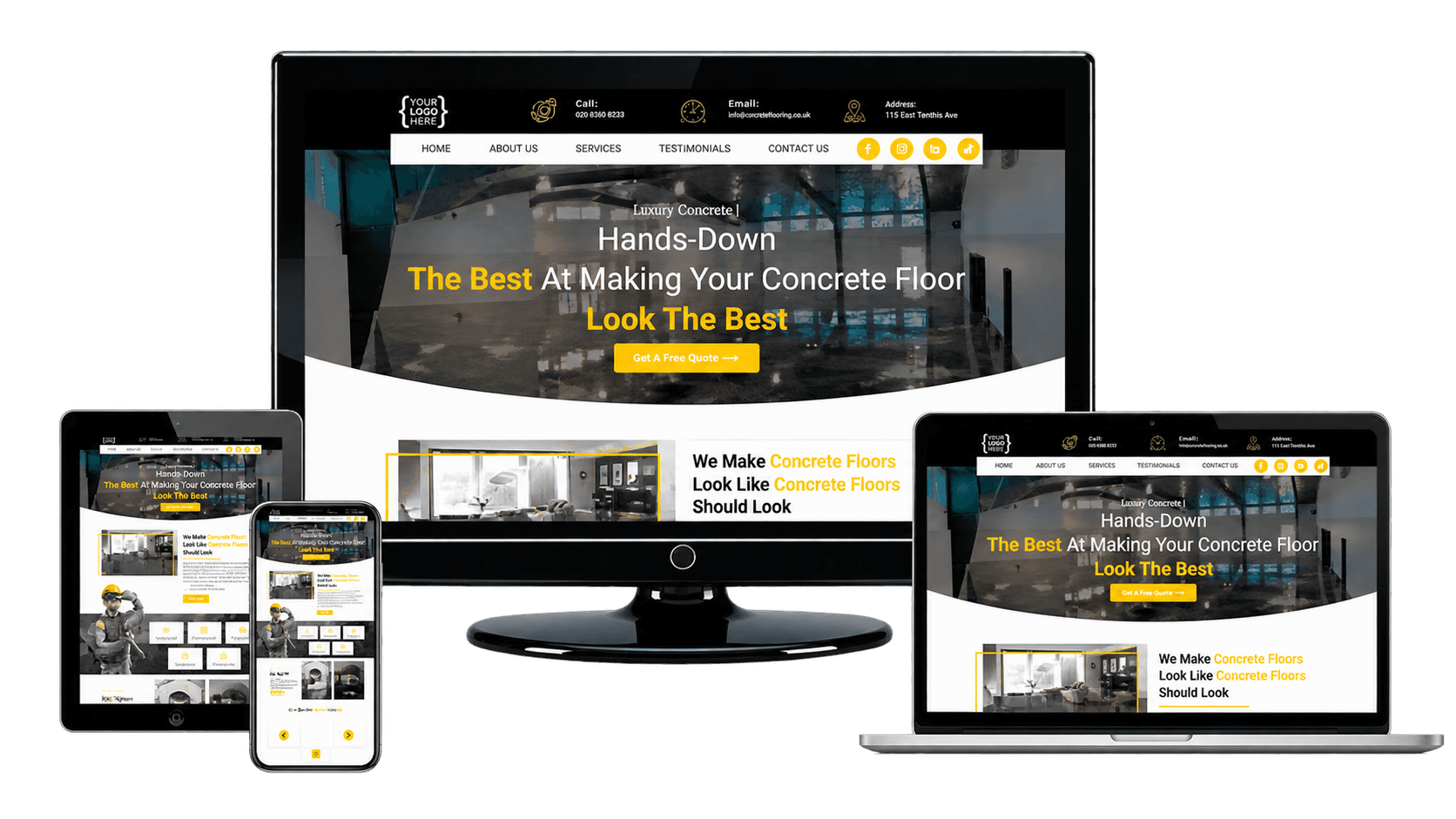 Custom contractor website design example 2 built by SavaraSys